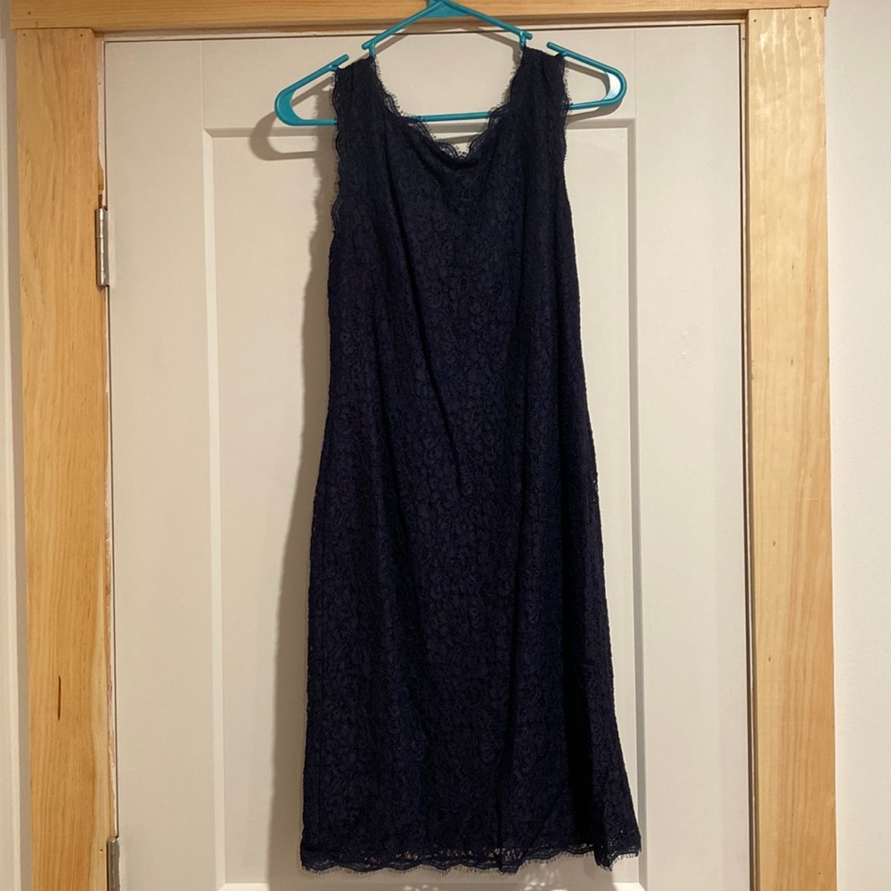 Navy Lace Sleeveless Dress